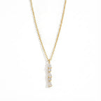 Stylish Teardrop Heart Stone Gold CZ Anti Tarnish Copper Necklace Bulk