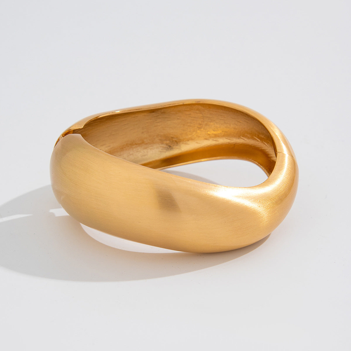 Matte Finish Wave 18K Gold Openable Kada Bracelet Pack Of 4 Women Bulk