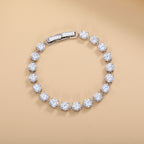 Wholesale Classic Round Cut Gold Silver CZ Anti Tarnish Copper Bracelet