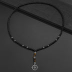 Black Brown Beads Anchor Wheel Silver Long Necklace Chain Men Bulk