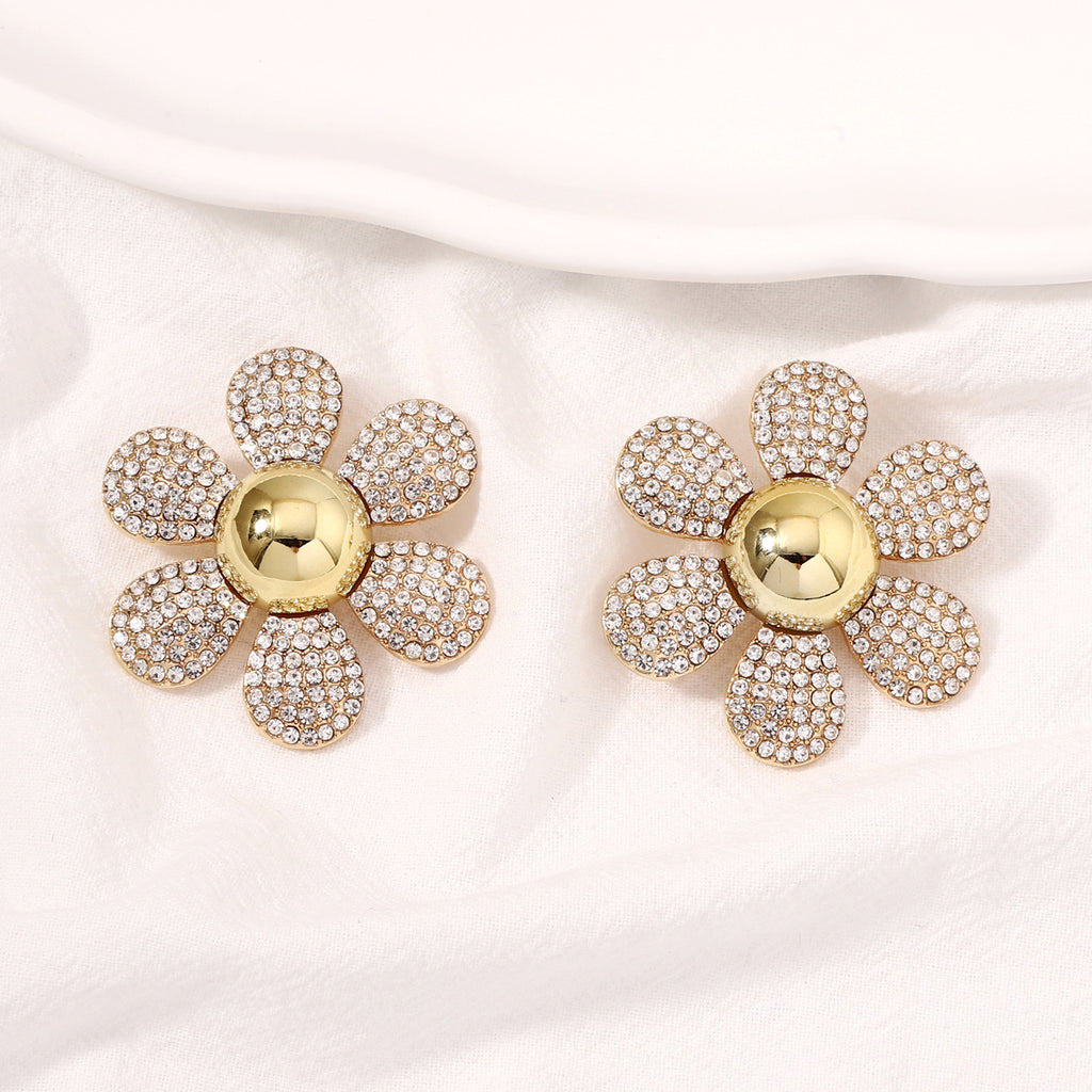 Rainbow Pearl Multi Rhinestone 18K Gold Stud Anti Tarnish Earring Bulk