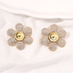 Rainbow Pearl Multi Rhinestone 18K Gold Stud Anti Tarnish Earring Bulk