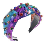 Multi Rhinestone Studded Embellished Polyester Hair Band Hair Accessories for Women