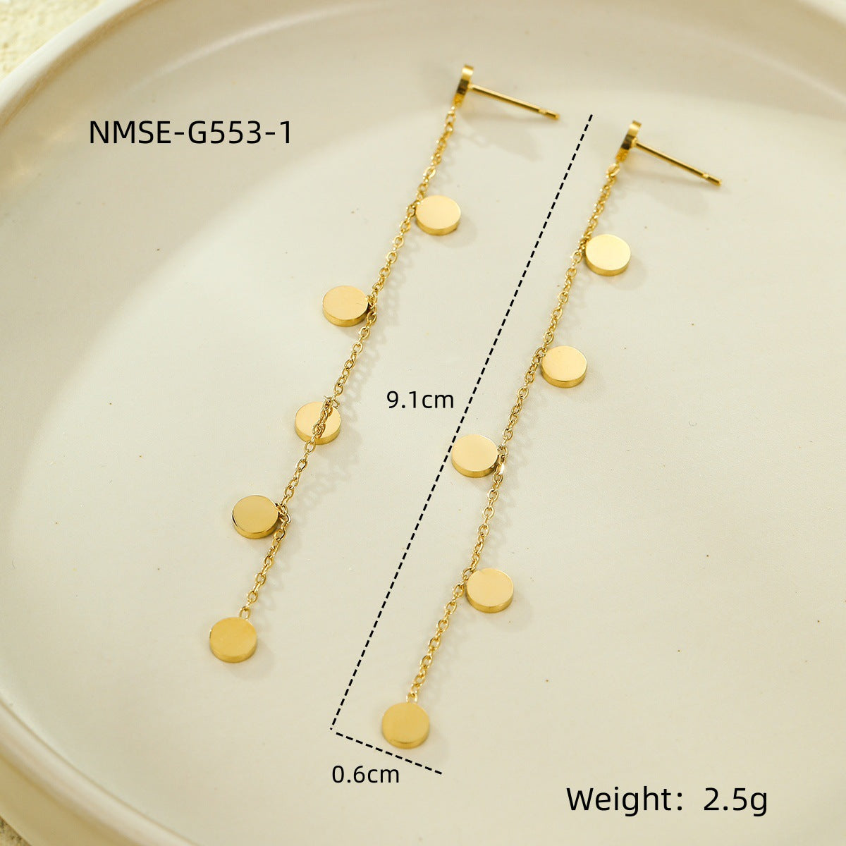 18K Gold Silver Stainless Steel Anti Tarnish Dangle Long Tassel Chain Earrings For Women