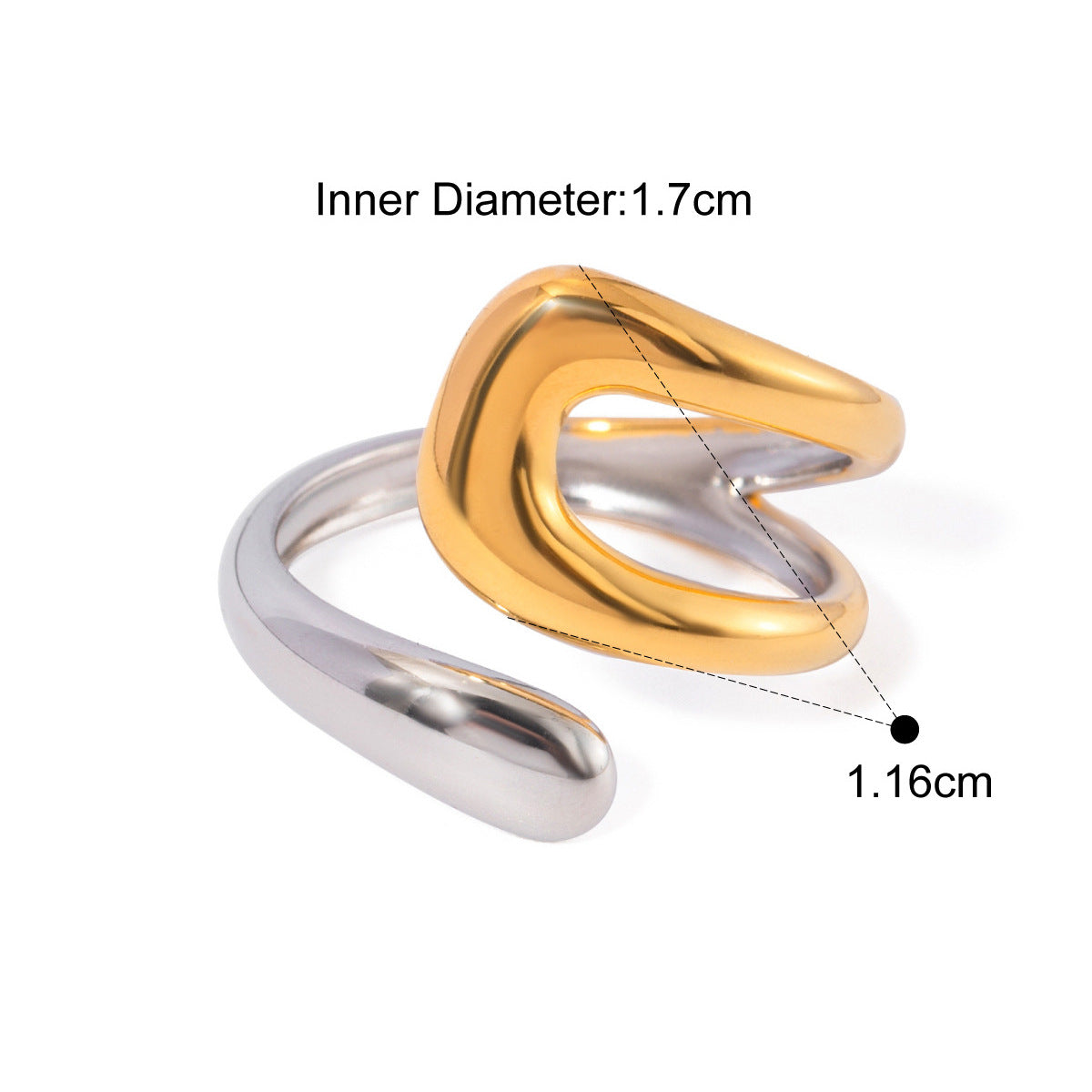 Luxury Minimalist Moon & Oval Dome Gold Silver Plated Fancy Ring Bulk
