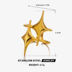 Dual Star Layer 18K Gold Silver Stainless Steel Adjustable Ring Bulk