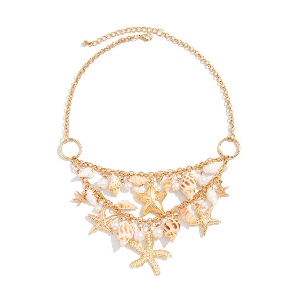 Star Fish Conch Beach Shell Clavicle 18K Gold Necklace Bracelet Bulk
