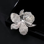 Floral Flower Silver Blue Gold Pink CZ Anti Tarnish Brooch Bulk