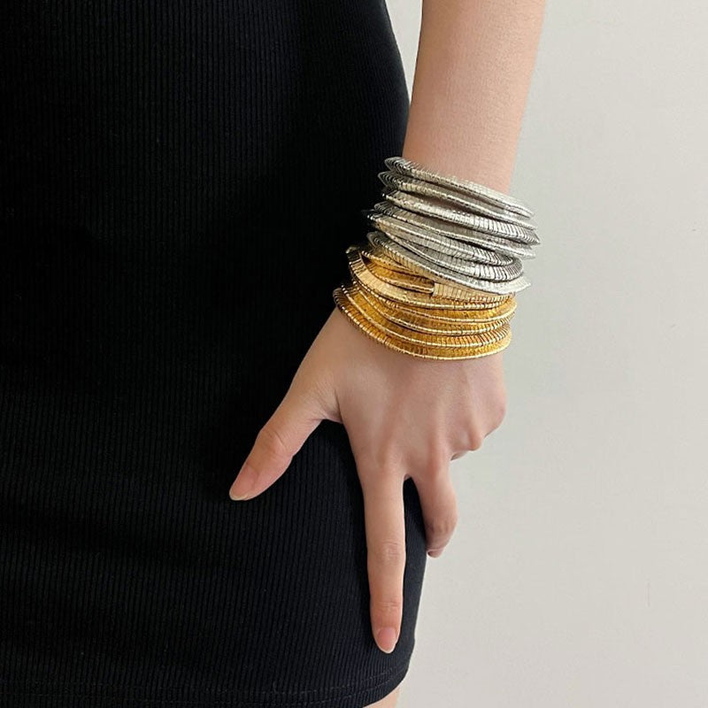 18K Gold Silver Anti Tarnish Multi-Layer Bracelet For Women Bulk Secondary image