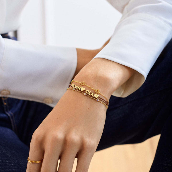 Bulk Multi Twelve Birthstone Gold CZ Stainless Steel Bracelet Secondary image