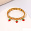 Red Strawberry Anti Tarnish Stainless Steel Bracelet For Women Bulk