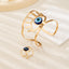 Evil Eye 18K Gold Blue Adjustable Cuff Bracelet Band Ring Women Bulk
