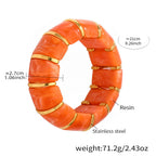 Glossy Multi Gold Resin Stainless Steel Stackable Bracelet Bulk