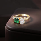 Oval Green Gold Anti Tarnish Free Gold Free Ring For Women Bulk