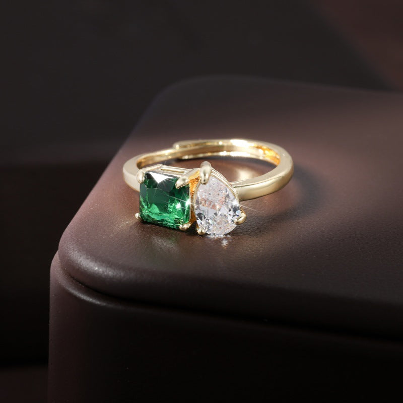 Oval Green Gold Anti Tarnish Free Gold Free Ring For Women Bulk