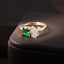 Oval Green Gold Anti Tarnish Free Gold Free Ring For Women Bulk