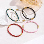 Multi Color Bamboo Style Gold Plated Stainless Steel Bracelet Bulk