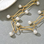 White Links Gold Plated Pearl Necklace For Women Bulk