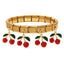 Red Cherry Gold Plated Anti Tarnish Stainless Steel Bracelet Women Bulk