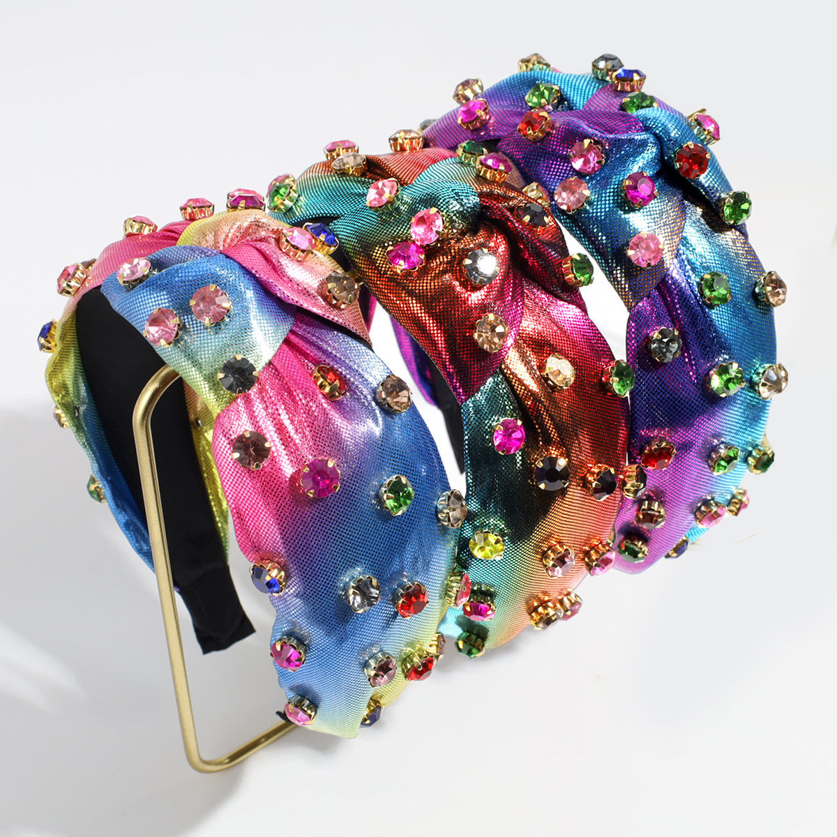Multi Rhinestone Studded Embellished Polyester Hair Band Hair Accessories for Women Main image