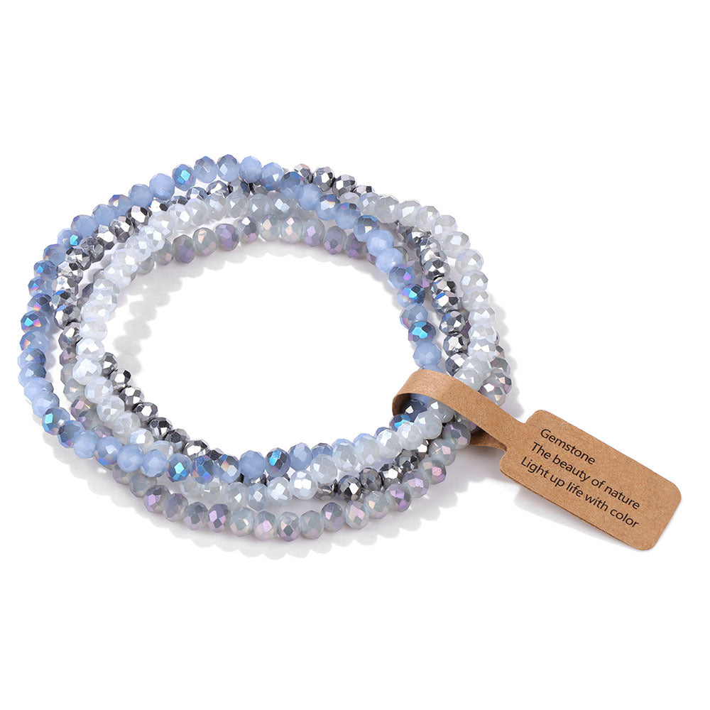 Triple Layer Multicolor Beads Adjustable Layer Stackable Bracelet Bulk