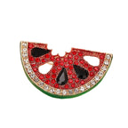 Red Green Watermelon Gold Plated Enamel Brooch For Women Bulk