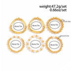 18K Gold Plated Multi-Layer Pearl Beaded Stretchable Bracelet Bulk