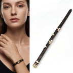 Multi Color Star Charm Gold Plated Adjustable Leather Belt Bracelet Bulk