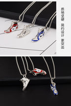 Basketball Shoe Silver Blue Red Stainless Steel Pendant Chain Bulk