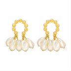 White Pearl 18K Gold Plated Dangler Drop Earring For Women Bulk