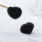 Heart Red Black Gold Silver Rhinestone Crystal Stud Earring Women Bulk