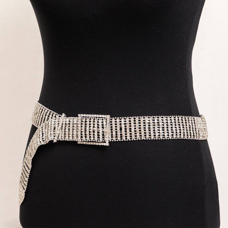 Rhinestone Belt Silver Anti Tarnish Waist Band Waist Belt Women Bulk