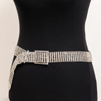 Rhinestone Belt Silver Anti Tarnish Waist Band Waist Belt Women Bulk