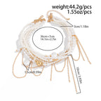 Multi Pearl Layer Link Chain 18K Gold Choker Necklace For Women Bulk