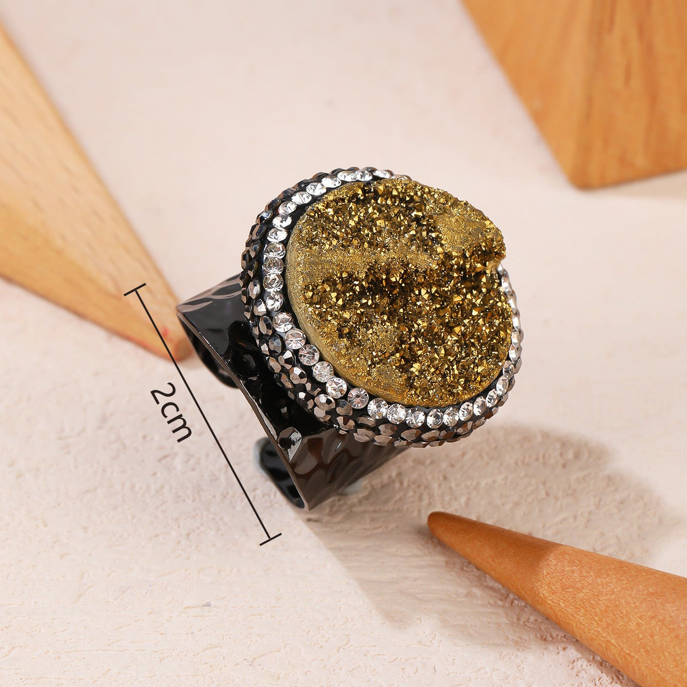 Agate Black Brown Gemstone Crystal Adjustable Ring For Women Bulk