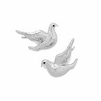 Gold Silver Dove Bird Plain Stud Earrings For Women Bulk