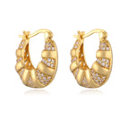 18K Gold Cubic Zirconia Anti Tarnish Hoop Bali Earring For Women Bulk