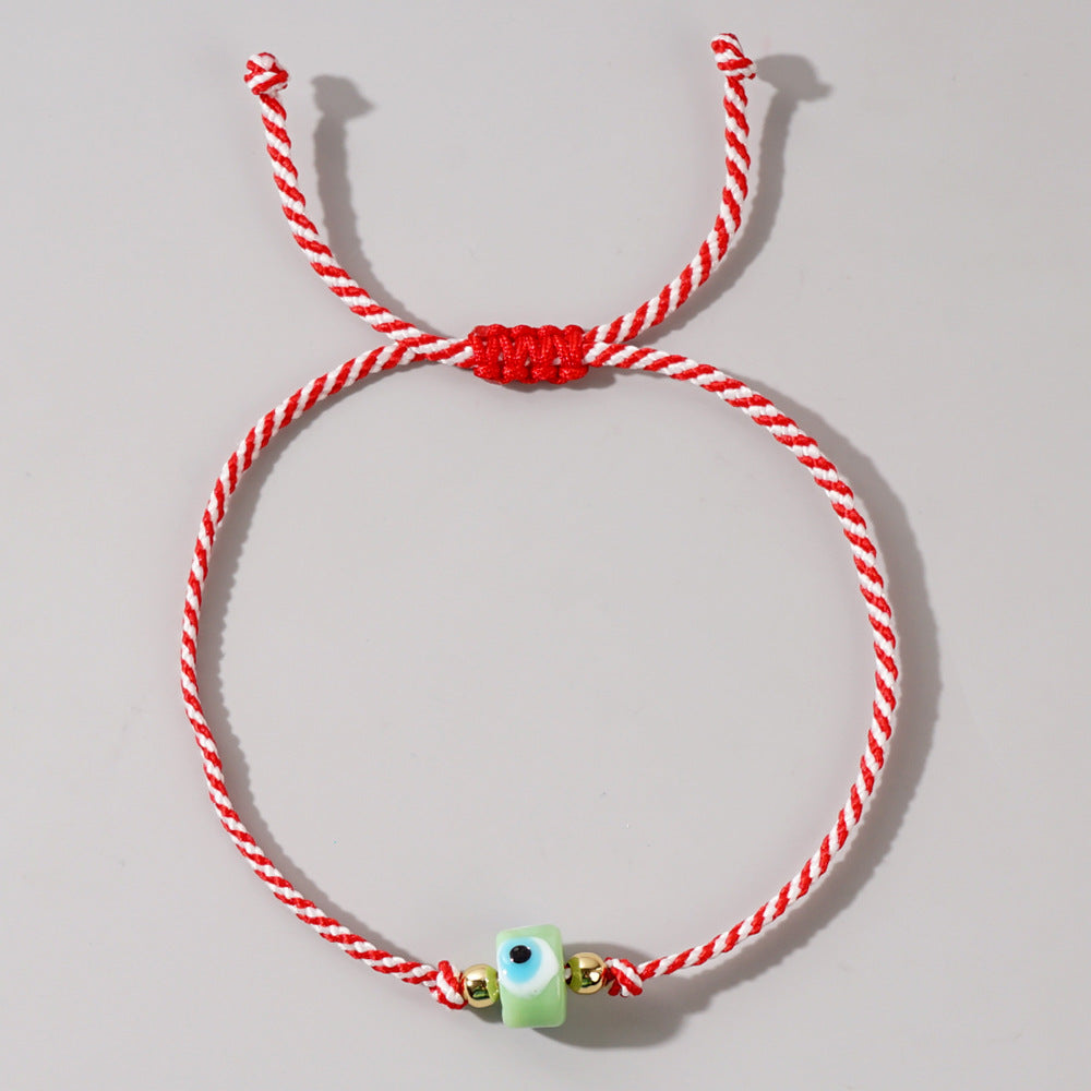Multi Color Evil Eye Sqaure  Beads Bracelet Wrist Wear For Women Bulk