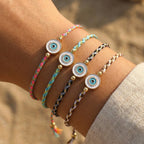 Multi Color Evil Eye Gold Plated Thread Bracelet  For Women Bulk