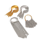 Surface Link Chain Silver Stainless Steel Adjustable Ring Women Bulk