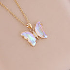 Butterfly 18K Gold CZ Anti Tarnish Necklace Pendant Chain Bulk