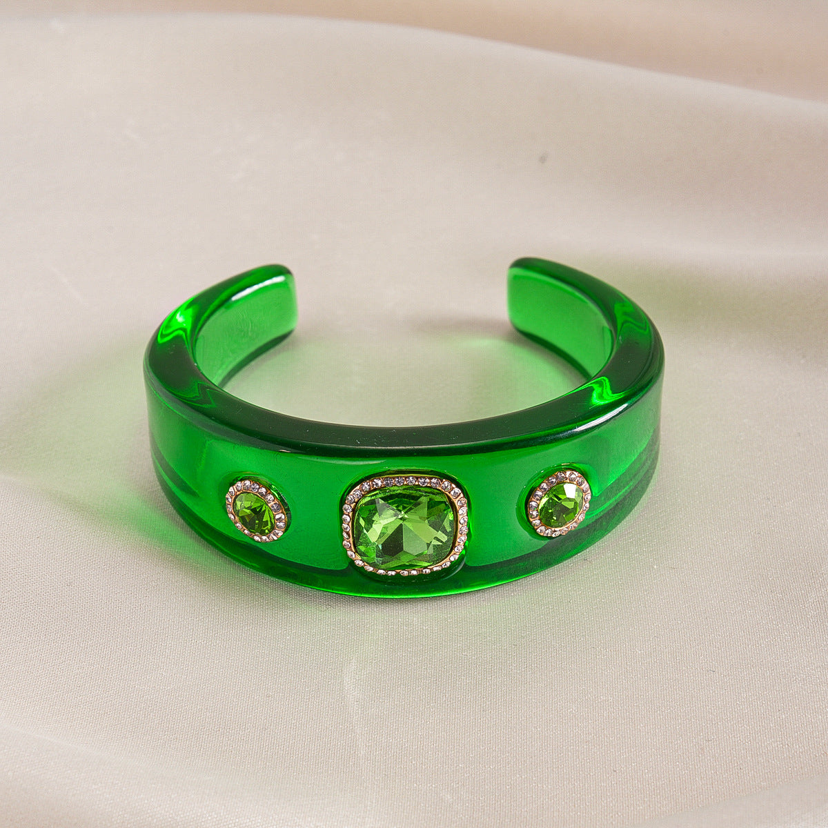 Multi Color Statement Chunky Gold Rhinestone Resin Bangle For Women Bulk