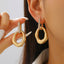 Luxury Abstract Oval Gold Silver Plated CZ Copper Drop Earrings Bulk