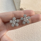 Flower Pearl 18K Gold Silver CZ Anti Tarnish Stud Earring Bulk