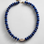 Designer Blue Evil Eye Style Gold Beads Copper Bracelet & Necklace Bulk