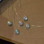 Rhinestone Solitaire CZ Anti Tarnish Necklace Pendant Chain Bulk