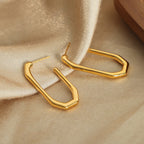Geometric Hexagon Gold Silver Anti Tarnish Copper Hoop Earrings Bulk