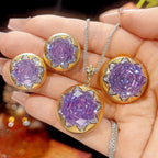 Elegant Floral Gold CZ Anti Tarnish Copper Necklace Combo Set Wholesale