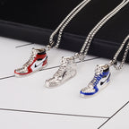 Basketball Shoe Silver Blue Red Stainless Steel Pendant Chain Bulk