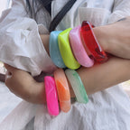 Geometric Red Green Blue Pink Acrylic Glossy Kada Bangle Bracelet Bulk